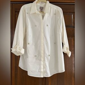 Chico's Cream Collared Shirt